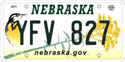 NE license plate YFV827
