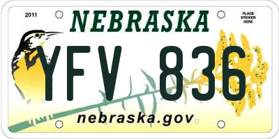 NE license plate YFV836