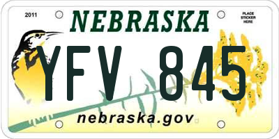NE license plate YFV845