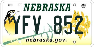 NE license plate YFV852