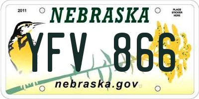 NE license plate YFV866