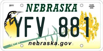 NE license plate YFV881