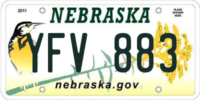 NE license plate YFV883