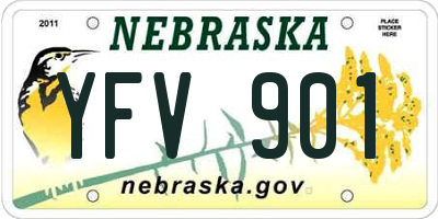 NE license plate YFV901