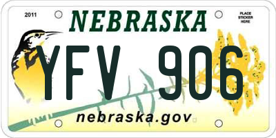 NE license plate YFV906