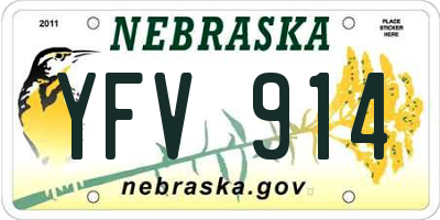 NE license plate YFV914