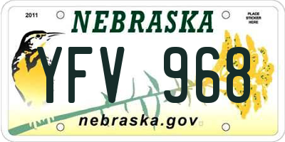 NE license plate YFV968