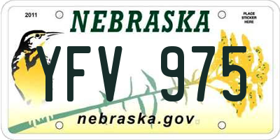NE license plate YFV975