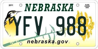 NE license plate YFV988