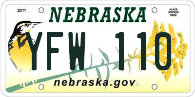 NE license plate YFW110