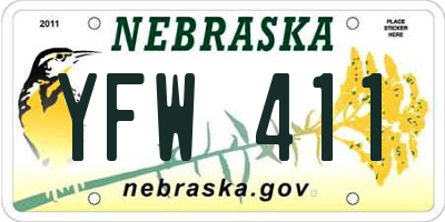 NE license plate YFW411