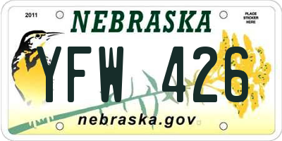 NE license plate YFW426