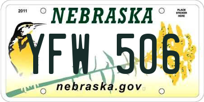 NE license plate YFW506