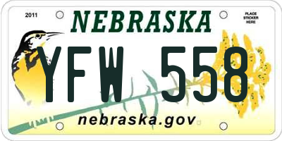 NE license plate YFW558