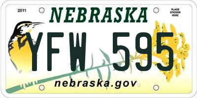 NE license plate YFW595