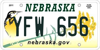 NE license plate YFW656