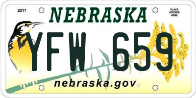 NE license plate YFW659