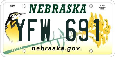 NE license plate YFW691