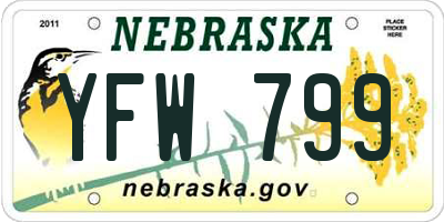 NE license plate YFW799