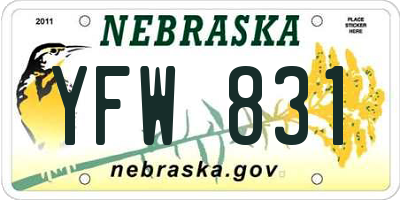 NE license plate YFW831