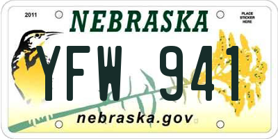 NE license plate YFW941