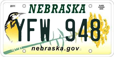 NE license plate YFW948