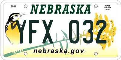 NE license plate YFX032