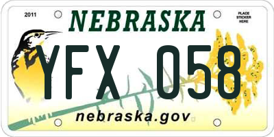 NE license plate YFX058