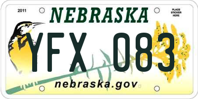 NE license plate YFX083