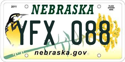 NE license plate YFX088