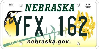 NE license plate YFX162