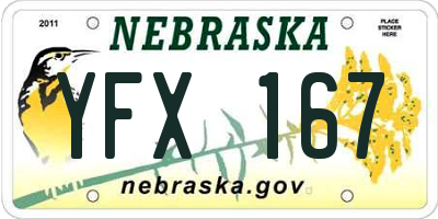 NE license plate YFX167