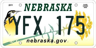 NE license plate YFX175