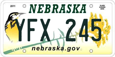 NE license plate YFX245