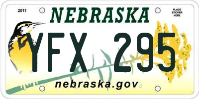 NE license plate YFX295
