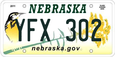 NE license plate YFX302