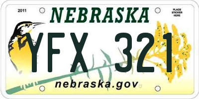 NE license plate YFX321