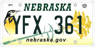 NE license plate YFX361