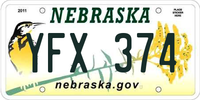 NE license plate YFX374