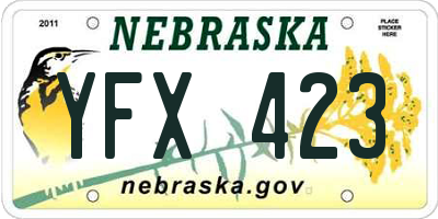 NE license plate YFX423