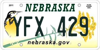 NE license plate YFX429