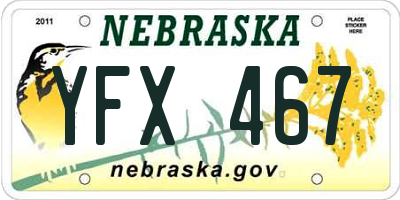 NE license plate YFX467