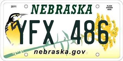 NE license plate YFX486