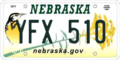 NE license plate YFX510