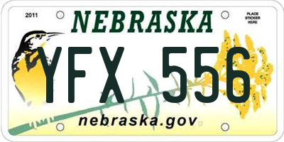 NE license plate YFX556