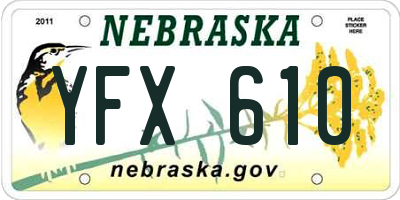 NE license plate YFX610