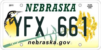 NE license plate YFX661