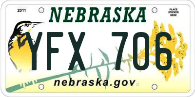 NE license plate YFX706