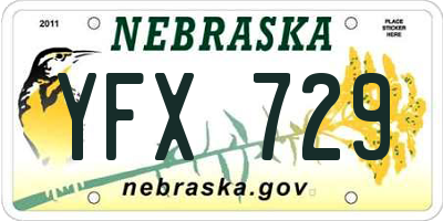 NE license plate YFX729