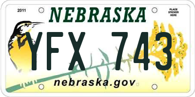 NE license plate YFX743
